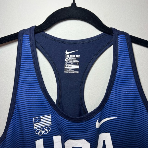 Nike Womens Team USA Racerback Dri-Fit Tank Top Navy Blue 2016 Olympics Shirt XL - Picture 3 of 12